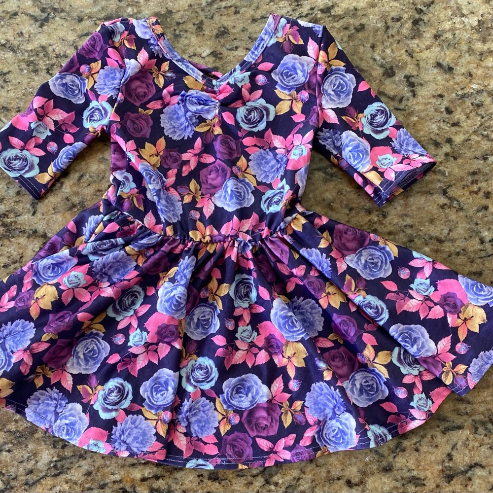 Dot Dot Smile Purple and Blue Fit and Flare Sundress